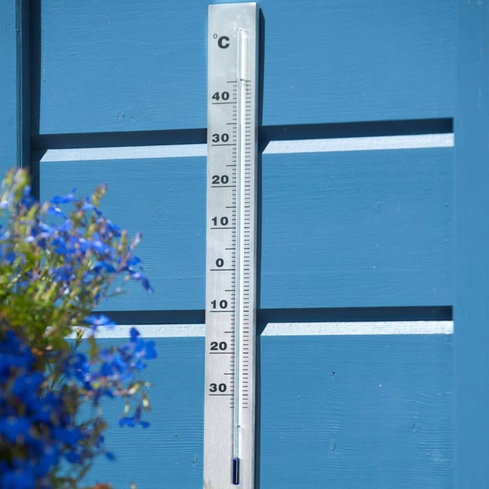Icaverne - Icaverne - Dispositifs de prévisions météorologiques et stations météo ensemble Thermomètre mural d'extérieur Aluminium 3,8x0,6x37 cm - Météo connectée