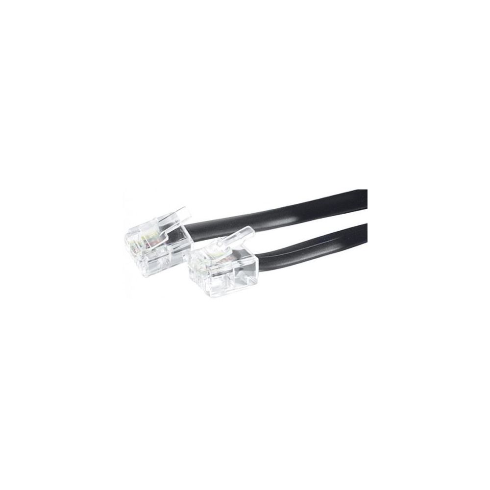 Ineck - INECK® Cable prise téléphonique RJ11 M/M 10 Mètres Noir - Accessoires Téléphone Fixe