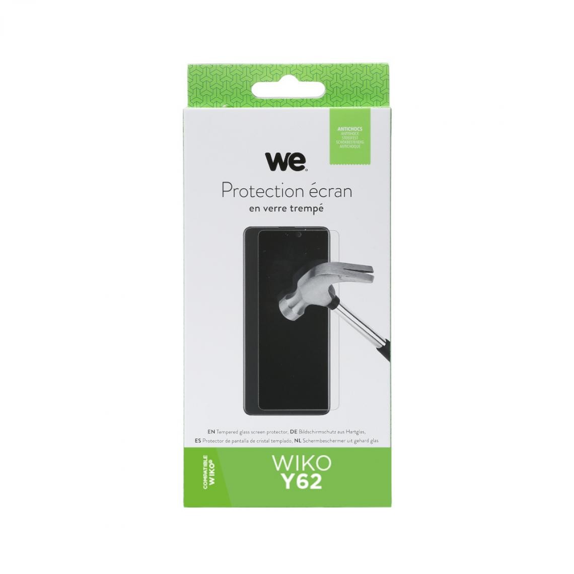 We - WE Verre trempé WIKO Y62: Protection écran - anti-rayures - anti-bulles d'air - ultra-résistant - dureté 9H Glass - Coque, étui smartphone
