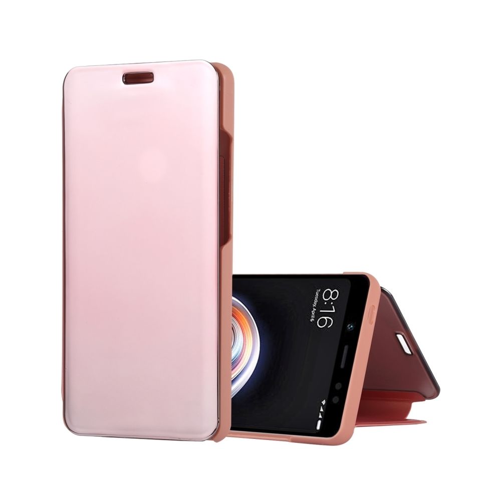 Wewoo - Coque Housse en cuir pour miroir Xiaomi Redmi Note 5 Pro avec support Rose Doré - Coque, étui smartphone