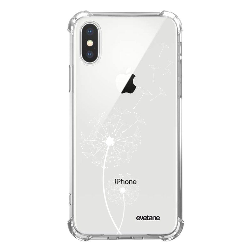 Evetane - Coque iPhone X/ Xs anti-choc souple avec angles renforcés transparente Pissenlit blanc Evetane - Coque, étui smartphone