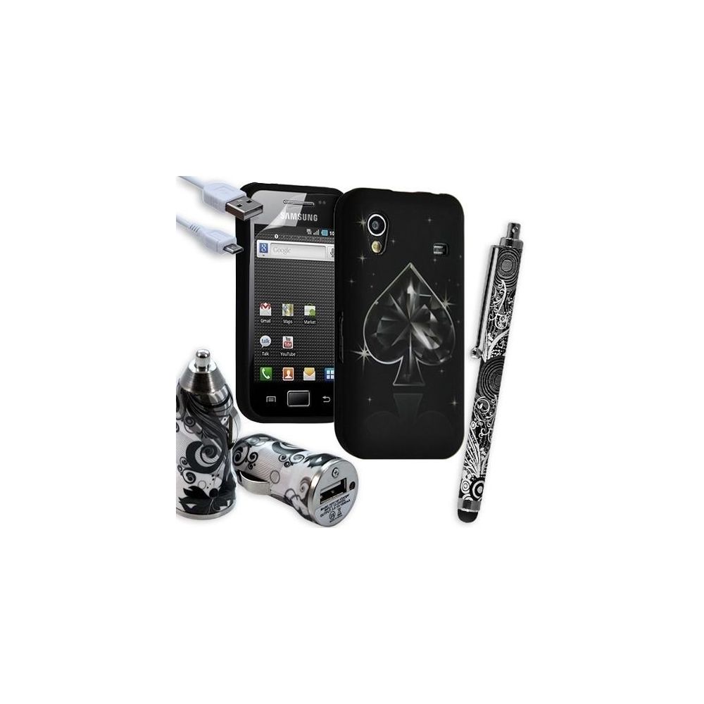 Karylax - Housse Étui Coque En Gel + Chargeur Voiture Auto + Stylet Pour Samsung Galaxy Ace S5830 S5839i Avec Motif LM15 - Support téléphone pour voiture