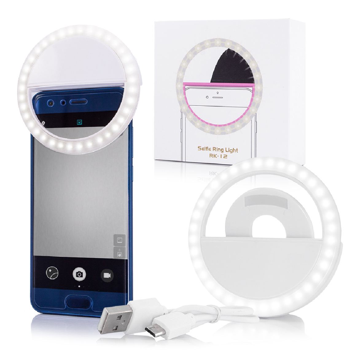Ozzzo - Lampe selfie Led lumiere ozzzo blanc pour Asus Zenfone 7 Pro - Station d'accueil smartphone