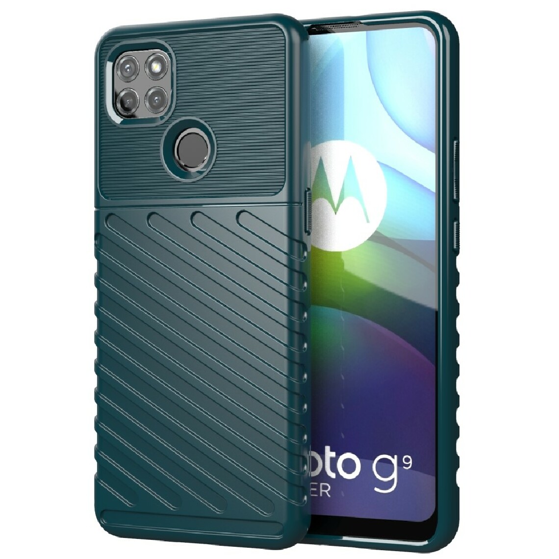 Other - Coque en TPU Texture sergé série tonnerre vert pour votre Motorola Moto G9 Power - Coque, étui smartphone