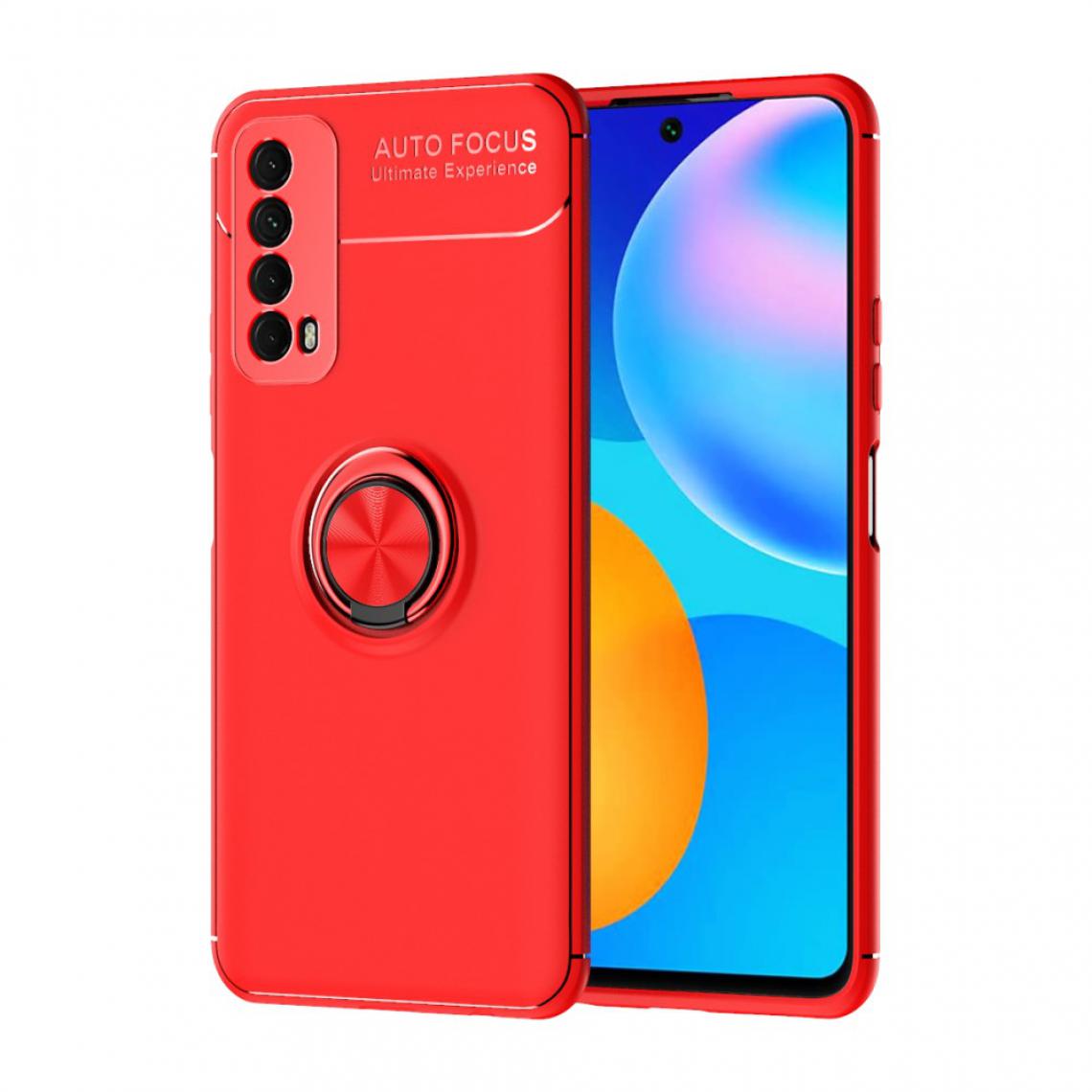 Other - Coque en TPU avec béquille à 360° et feuille magnétique intégrée rouge pour votre Huawei P Smart 2021/Y7a - Coque, étui smartphone