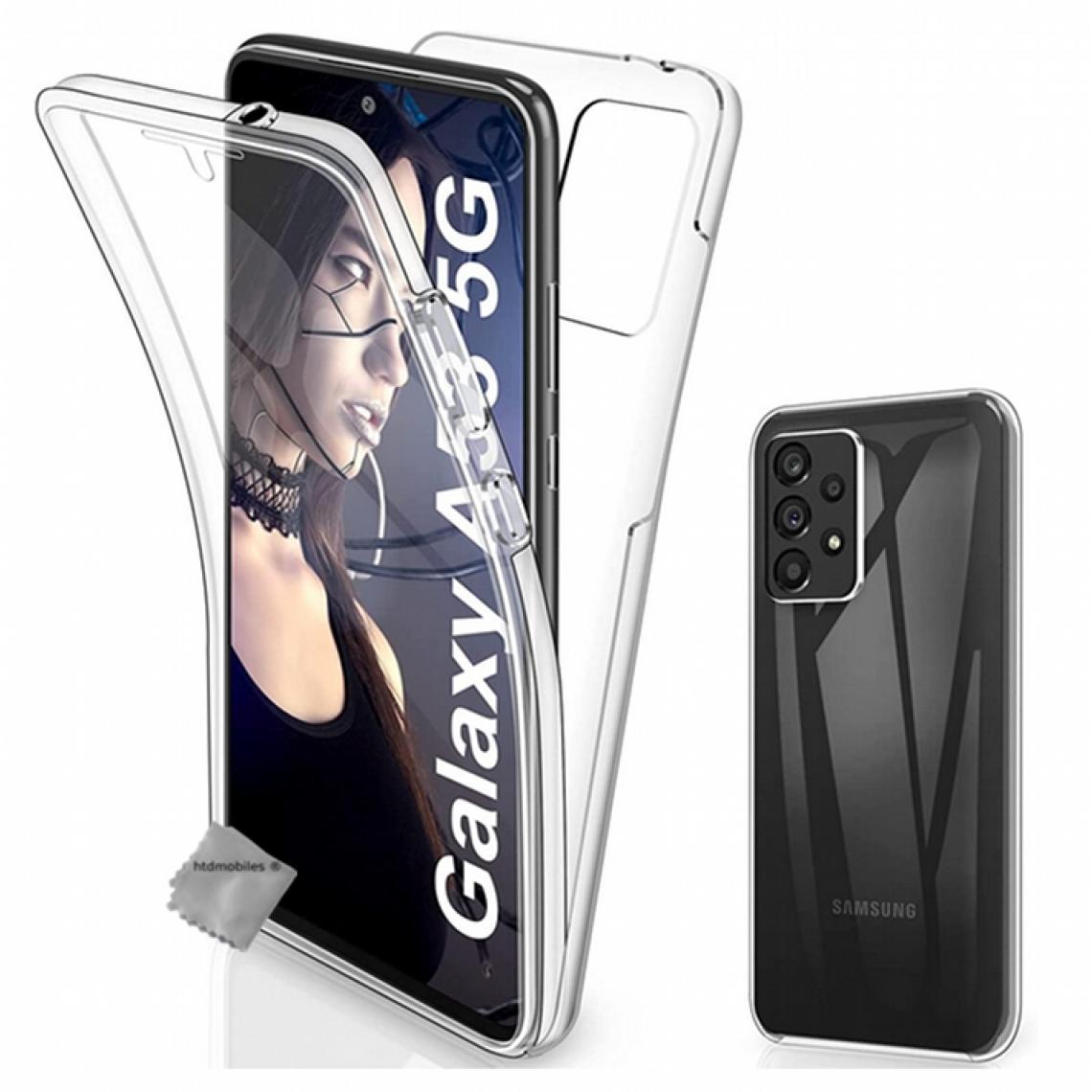 Htdmobiles - Housse etui coque silicone gel 360 integrale Samsung Galaxy A53 5G + film ecran - TRANSPARENT - Coque, étui smartphone