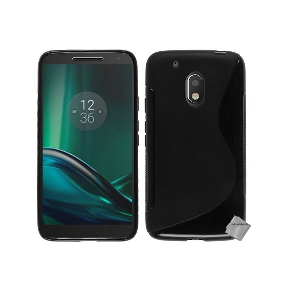 Htdmobiles - Housse etui coque pochette silicone gel fine pour Motorola Moto G4 Play + film ecran - NOIR - Autres accessoires smartphone