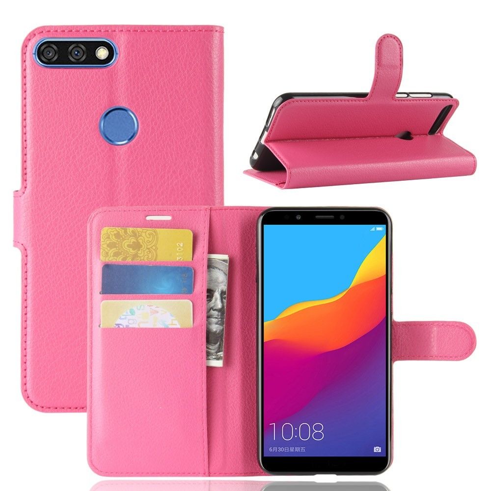 marque generique - Etui en PU peau rose pour Huawei Honor 7C - Autres accessoires smartphone