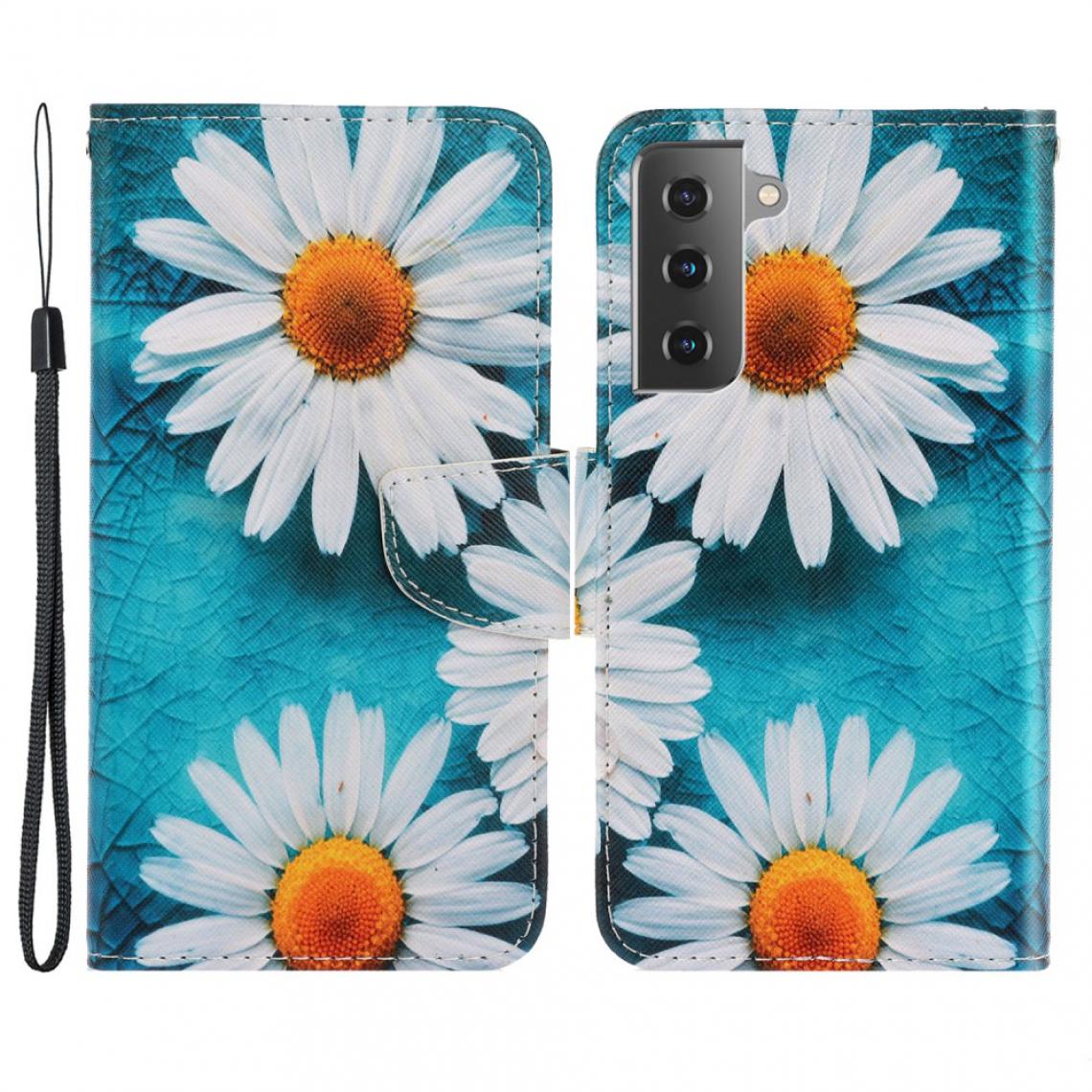 Other - Etui en PU Impression de motifs colorés avec support chrysanthème pour votre Samsung Galaxy S21 FE - Coque, étui smartphone