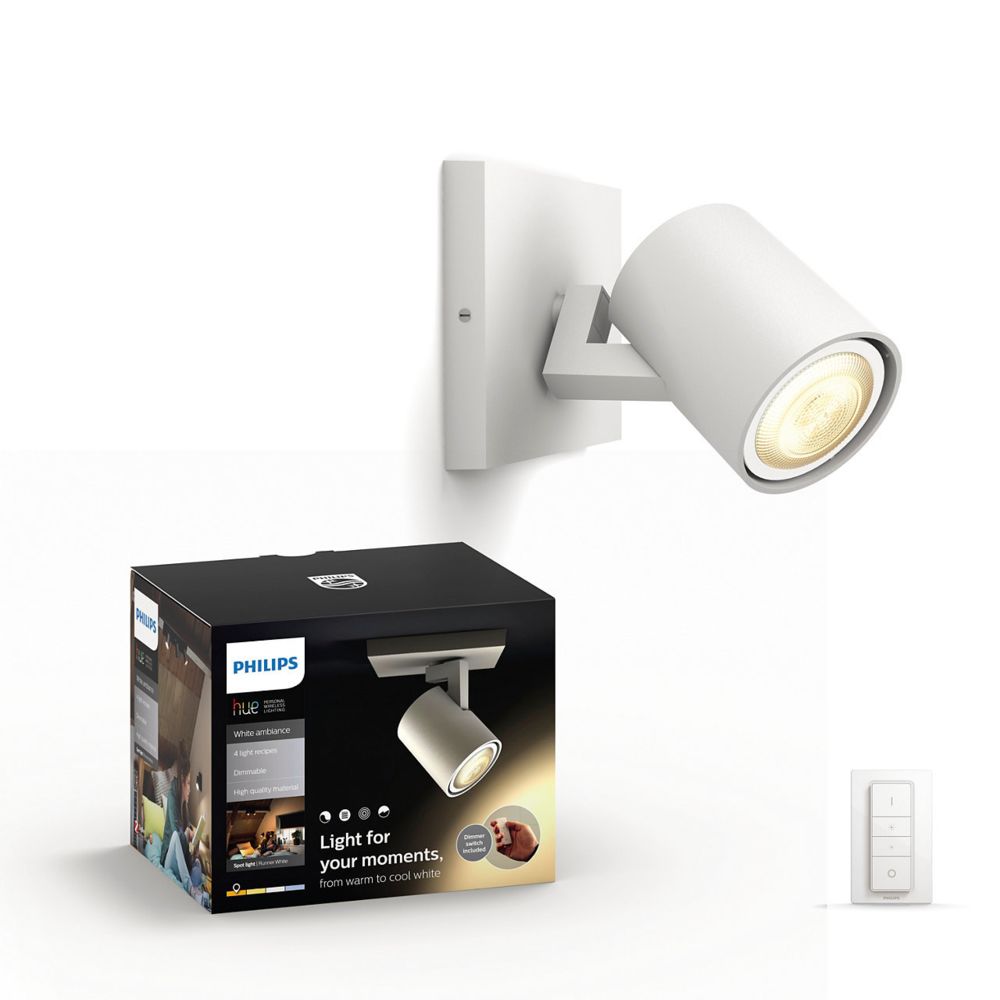 Philips Hue - White Ambiance RUNNER Spot 1x5.5W- Blanc (télécommande incluse) - Lampe connectée