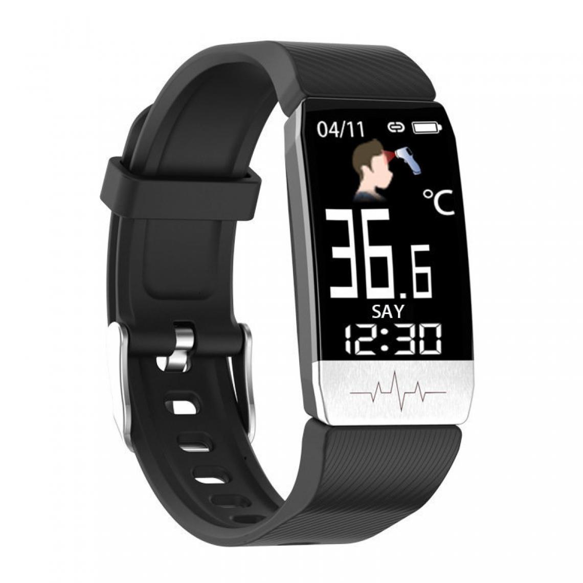 Chronotech Montres - Fitness Bracelet with Heart Rate Monitor Waterproof IP68 Fitness Tracker Smartwatch ECG PPG Activity Tracker Heart Rate Monitor Pedometer Watch Sports Watch(black) - Montre connectée