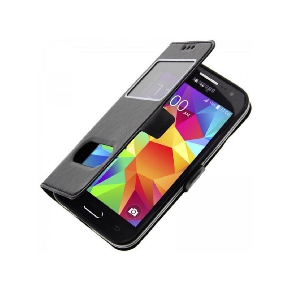 marque generique - Protection Samsung Galaxy J3 version 2016 Noir Double Fenetre - Coque, étui smartphone