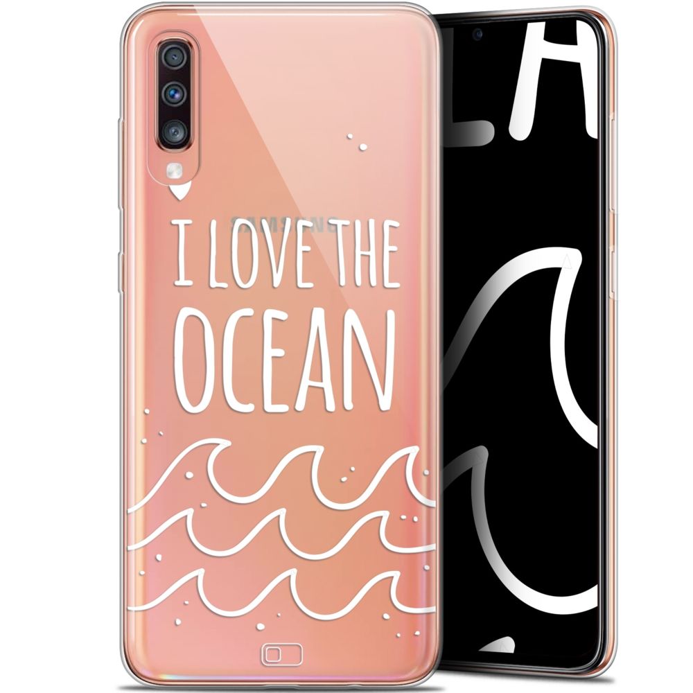 Caseink - Coque Pour Samsung Galaxy A70 (6.7 ) [Gel HD Collection Summer Design I Love Ocean - Souple - Ultra Fin - Imprimé en France] - Coque, étui smartphone