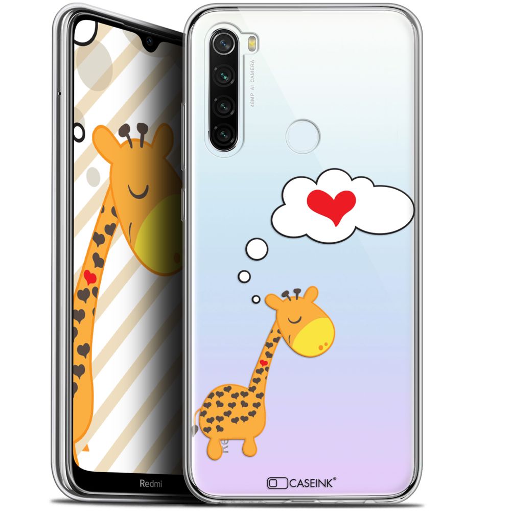 Caseink - Coque Pour Xiaomi Redmi Note 8T (6.3 ) [Gel HD Collection Love Saint Valentin Design Girafe Amoureuse - Souple - Ultra Fin - Imprimé en France] - Coque, étui smartphone