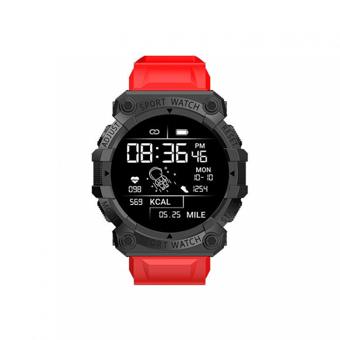 Chronotech Montres - Smart Watches for men and women, with fitness tracking, waterproof, blood pressure measurement, heart rate monitoring and step counter function(Red) - Montre connectée