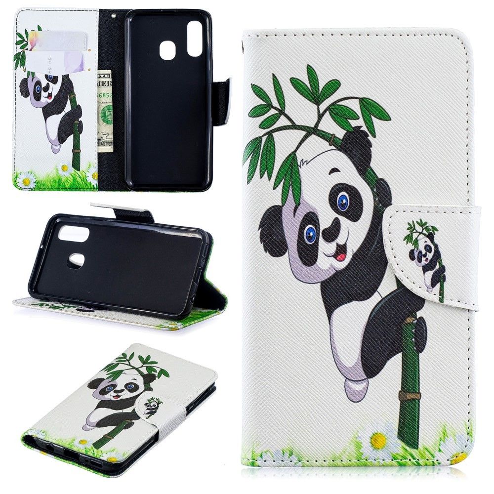 marque generique - Etui en PU feuille de papier pour l'impression de motifs beau panda pour votre Samsung Galaxy A40 - Coque, étui smartphone