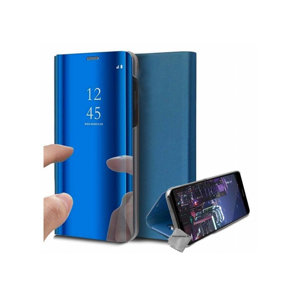 Htdmobiles - Housse etui coque portefeuille clear view pour Huawei Honor 9A + film ecran - BLEU - Autres accessoires smartphone