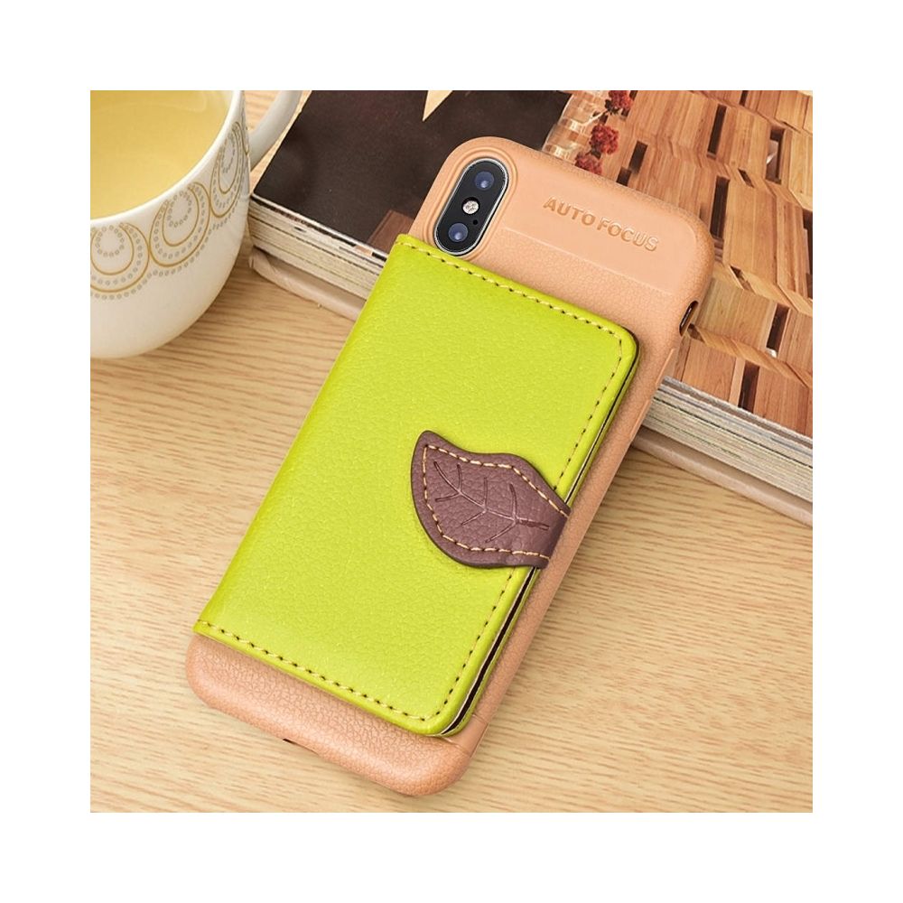 Wewoo - Coque Housse en cuir magnétique pour iPhone X, avec fentes porte-cartes & porte-monnaie & cadre photo vert - Coque, étui smartphone