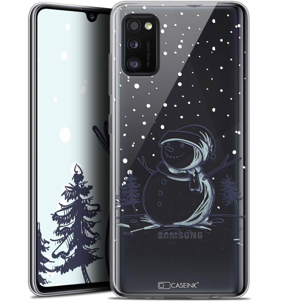 Caseink - Coque Pour Samsung Galaxy A41 (6.1 ) [Gel HD Collection Noël 2017 Design Bonhomme de Neige - Souple - Ultra Fin - Imprimé en France] - Coque, étui smartphone