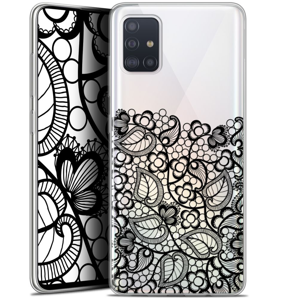 Caseink - Coque Pour Samsung Galaxy A51 (A515) (6.5 ) [Gel HD Collection Spring Design Bas dentelle Noir - Souple - Ultra Fin - Imprimé en France] - Coque, étui smartphone