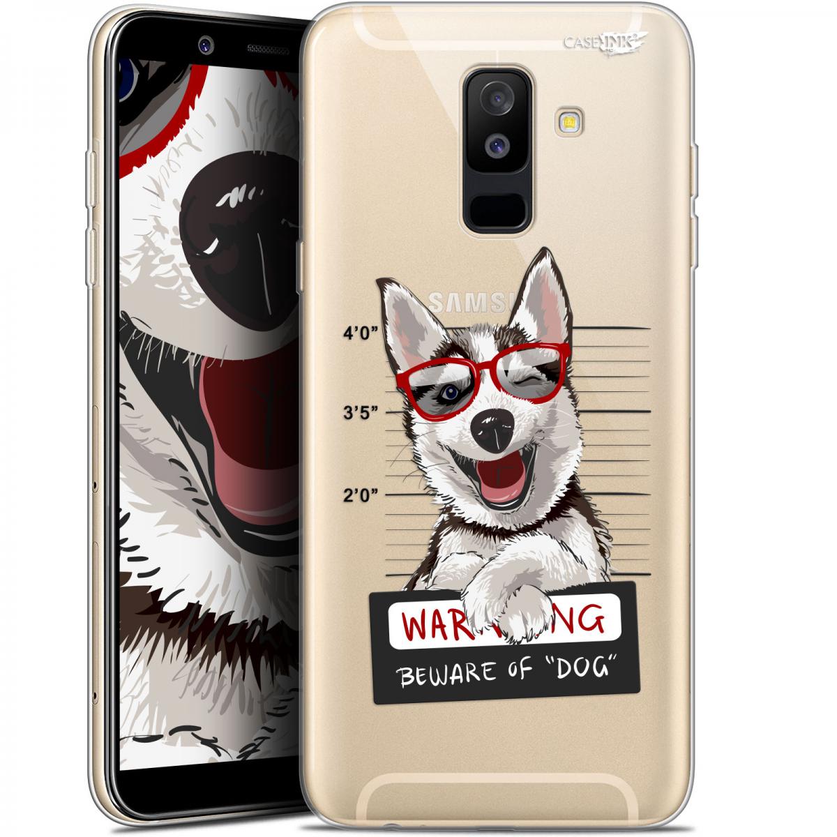 Caseink - Coque arrière Samsung Galaxy A6 PLUS 2018 (6 ) Gel HD [ Nouvelle Collection - Souple - Antichoc - Imprimé en France] Beware The Husky Dog - Coque, étui smartphone