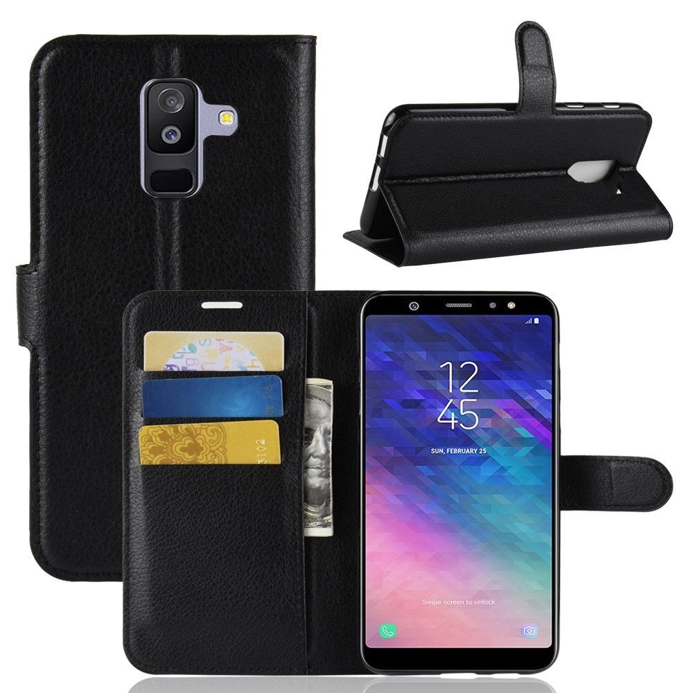 marque generique - Etui en PU de couleur noire pour votre Samsung Galaxy A6 Plus (2018) - Autres accessoires smartphone