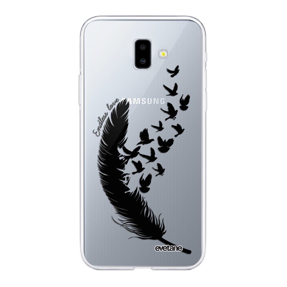 Evetane - Coque Samsung Galaxy J6 Plus 2018 souple transparente Plume Motif Ecriture Tendance Evetane. - Coque, étui smartphone
