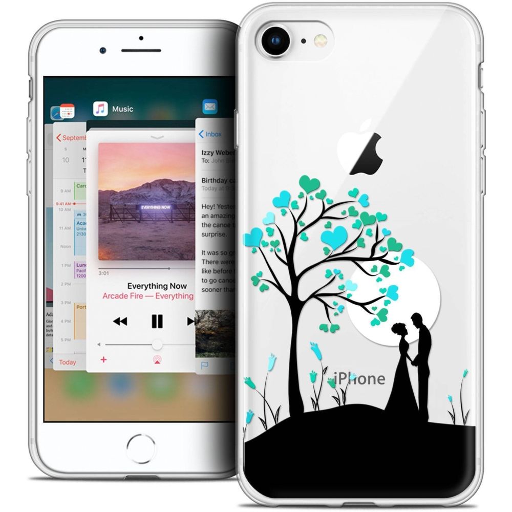 Caseink - Coque Housse Etui Apple iPhone 8 (4.7 ) [Crystal Gel HD Collection Love Saint Valentin Design Sous l'arbre - Souple - Ultra Fin - Imprimé en France] - Coque, étui smartphone