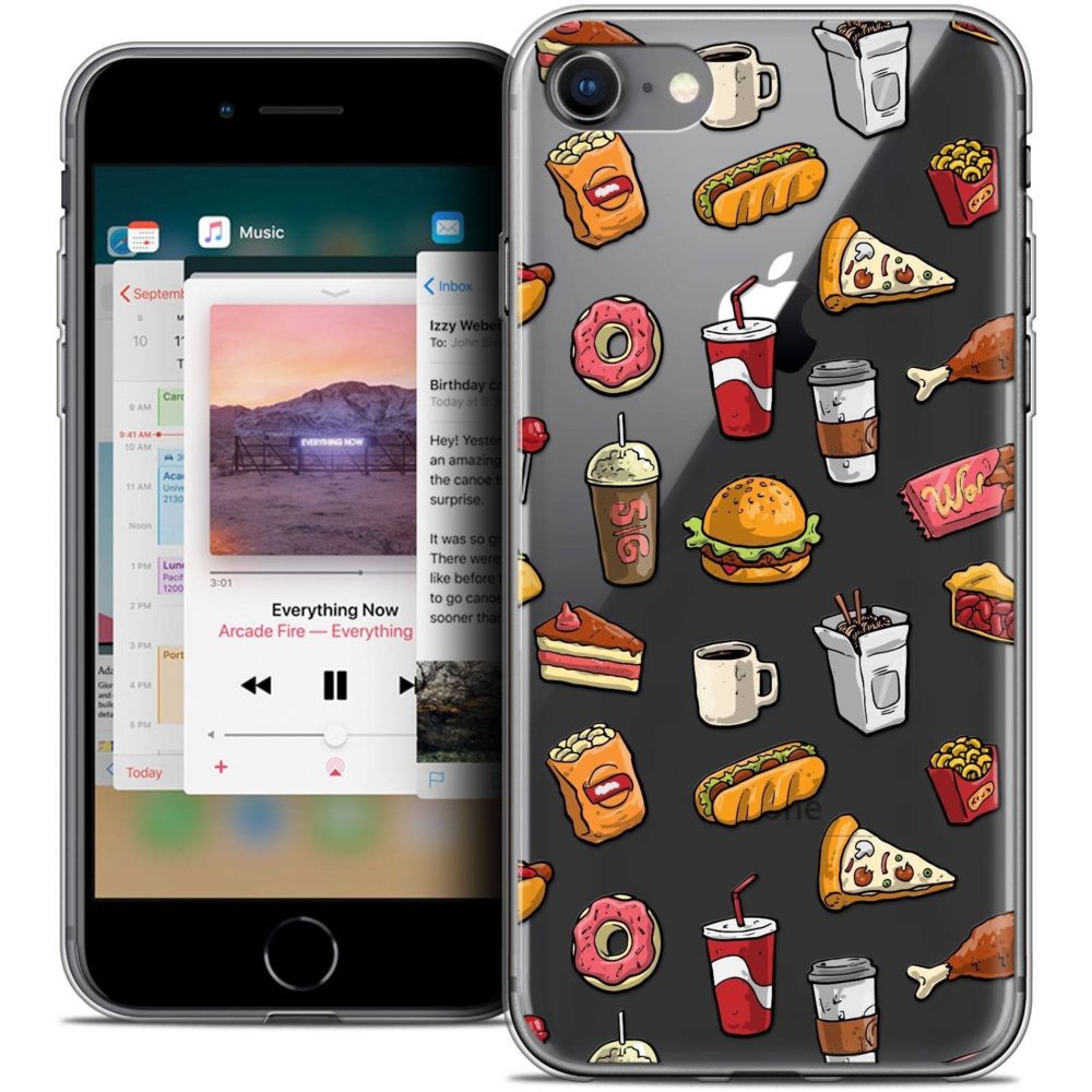 Caseink - Coque Housse Etui Apple iPhone 8 (4.7 ) [Crystal Gel HD Collection Foodie Design Fast Food - Souple - Ultra Fin - Imprimé en France] - Coque, étui smartphone