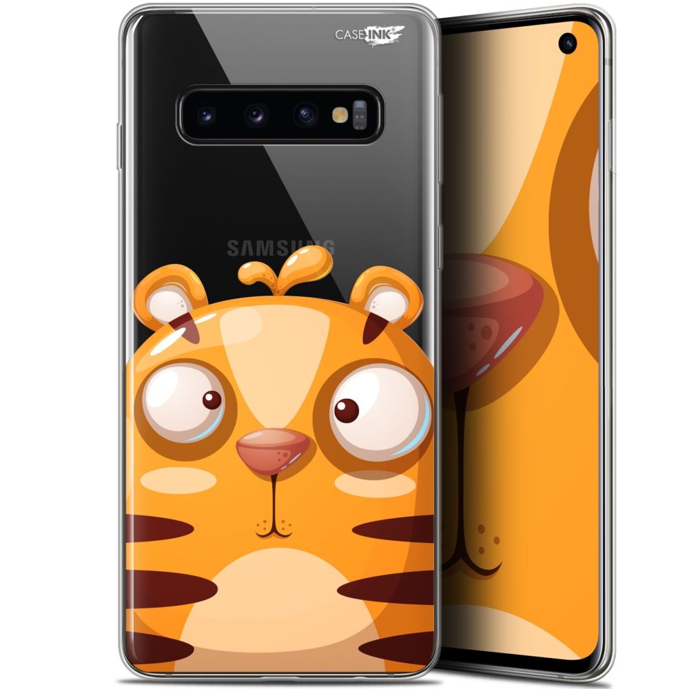 Caseink - Coque arrière Samsung Galaxy S10 (6.1 ) Gel HD [ Nouvelle Collection - Souple - Antichoc - Imprimé en France] Cartoon Tiger - Coque, étui smartphone