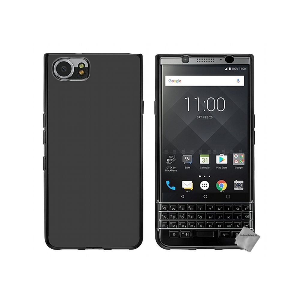 Htdmobiles - Housse etui coque pochette silicone gel fine pour Blackberry Keyone + film ecran - NOIR - Autres accessoires smartphone