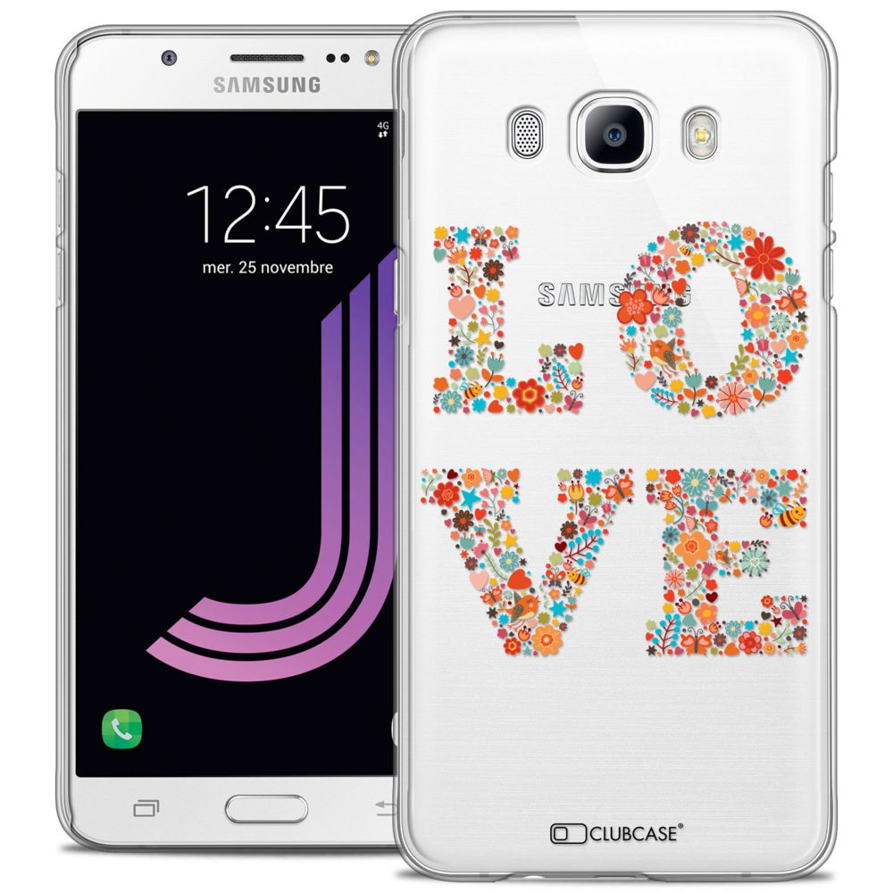 Caseink - Coque Housse Etui Samsung Galaxy J7 2016 (J710) [Crystal Rigide HD Collection Summer Design Love Flowers - Rigide - Ultra Fin - Imprimé en France] - Coque, étui smartphone
