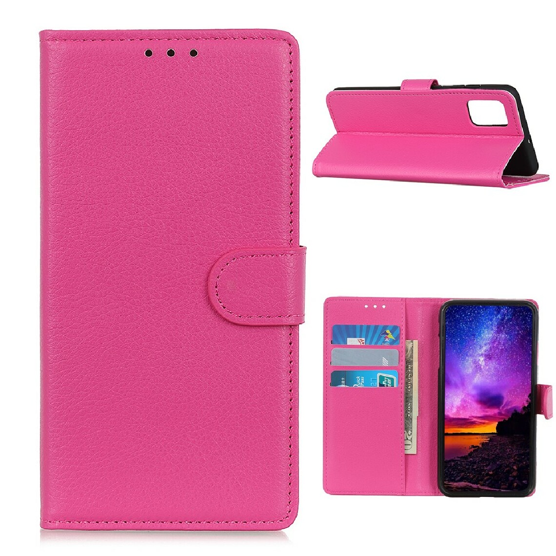 Other - Etui en PU texture de litchi de style classique rose pour votre Huawei Honor 10X Lite - Coque, étui smartphone