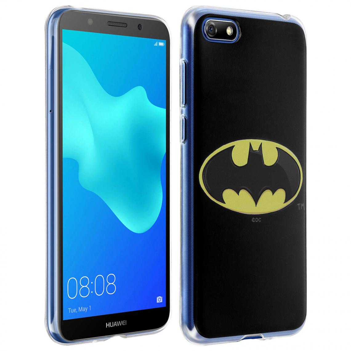 Dc Comics - Coque Huawei Y5 2018/Honor 7S Design Logo Batman Silicone Fine DC Comics Noir - Coque, étui smartphone