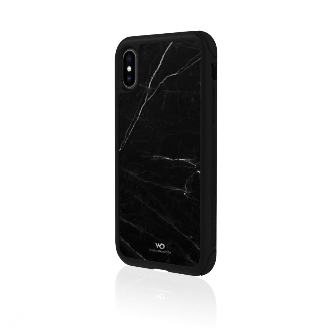 White Diamonds - Coque de protection "Tough Marble" pour iPhone X/Xs, noir - Coque, étui smartphone