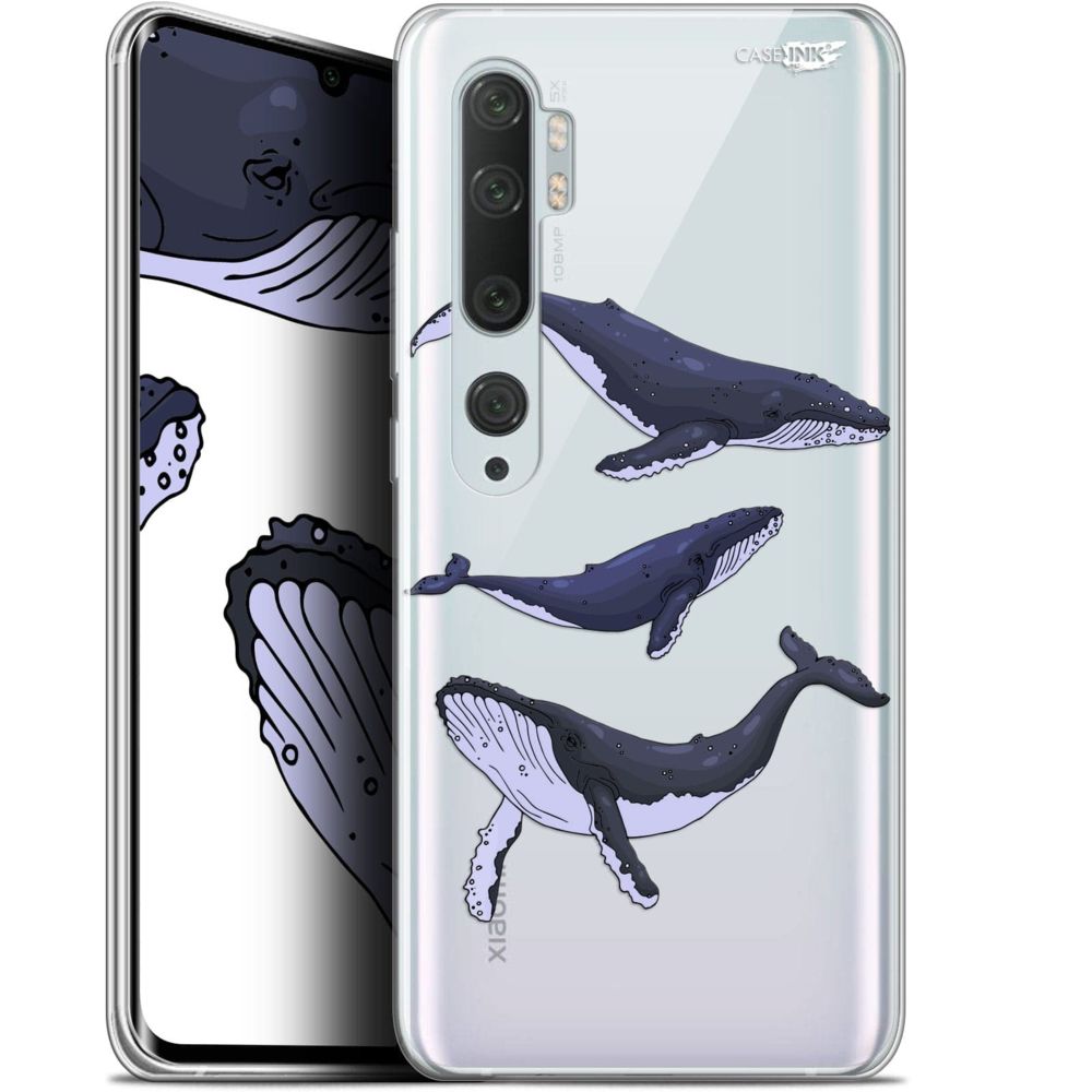 Caseink - Coque arrière Xiaomi Mi Note 10 / Pro (6.47 ) Gel HD [ Nouvelle Collection - Souple - Antichoc - Imprimé en France] Les 3 Baleines - Coque, étui smartphone
