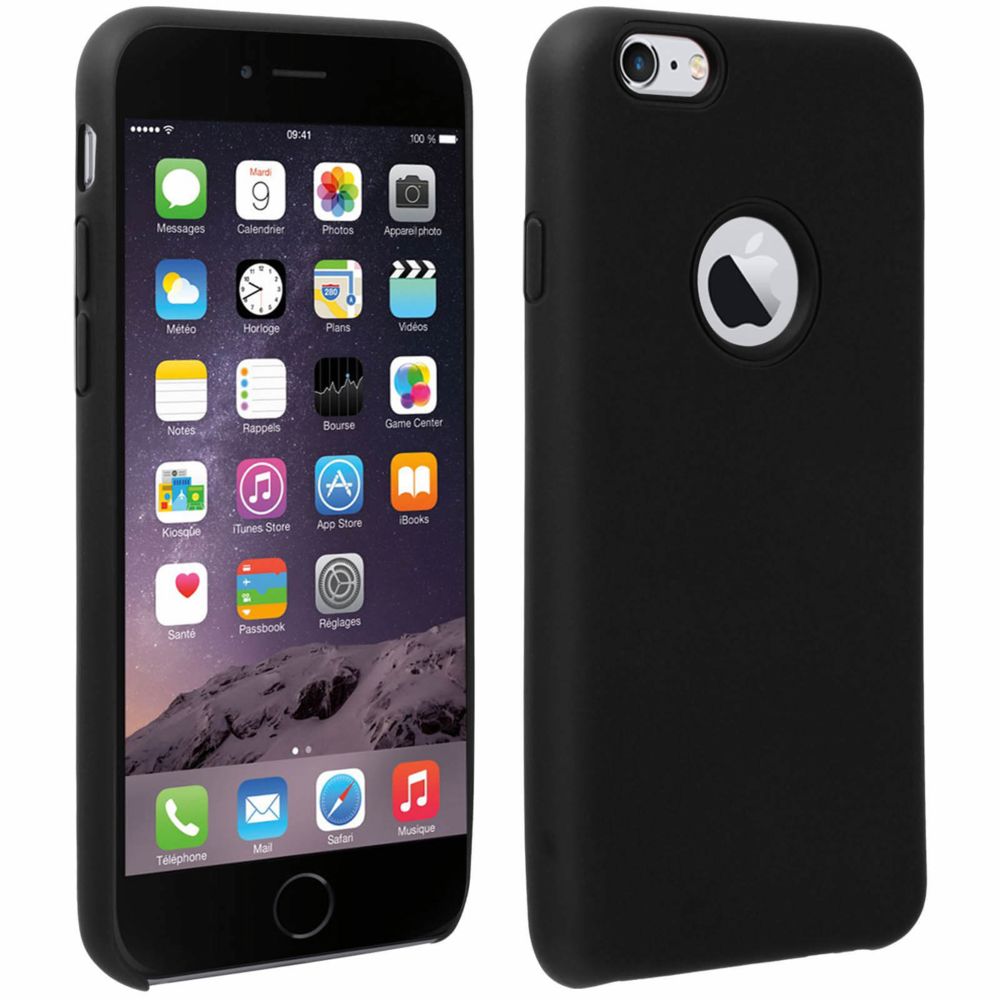 Avizar - Coque iPhone 6 et 6S Silicone Semi-rigide Mat Finition Soft Touch Noir - Coque, étui smartphone