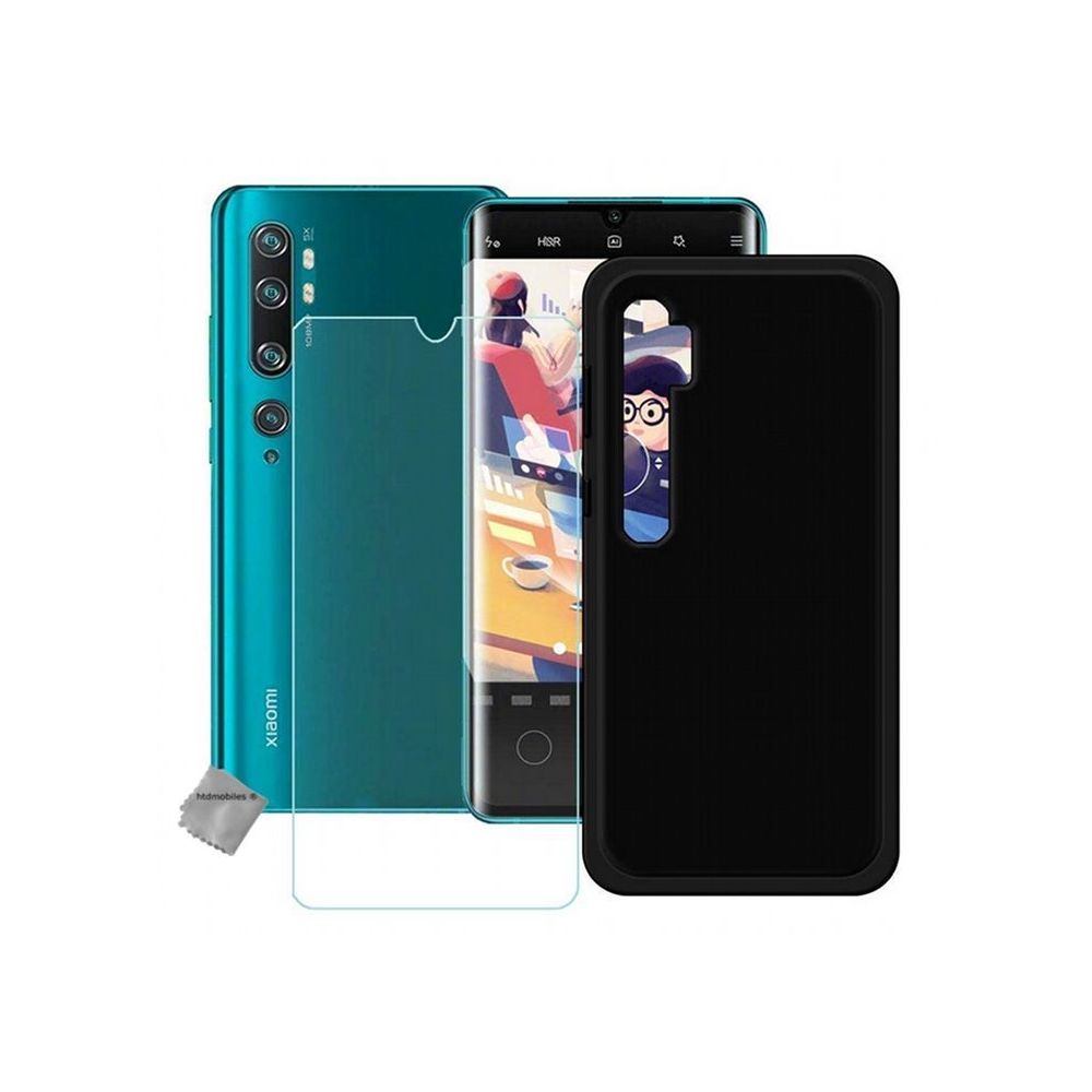 Htdmobiles - Housse etui coque pochette silicone gel fine pour Xiaomi Mi Note 10 + film ecran - NOIR - Autres accessoires smartphone