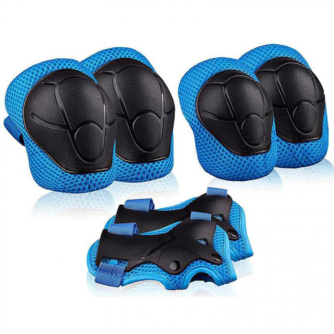 Generic - 6 Pièces Kit Protection de sport  avec, Genouillères, coudières et protège-poignets pour enfant 3-10 ans  -Bleu  - Vélo électrique