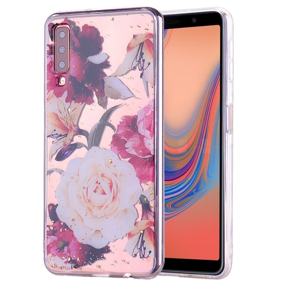 marque generique - Coque en TPU paillettes incrustées belles fleurs pour votre Samsung Galaxy A70 - Coque, étui smartphone