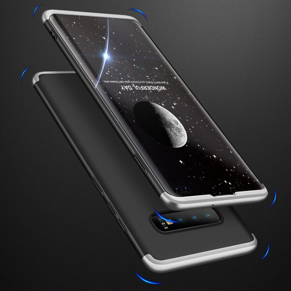 marque generique - Coque en TPU détachable 3-pièces matte dur argent/noir pour votre Samsung Galaxy S10 Plus - Coque, étui smartphone