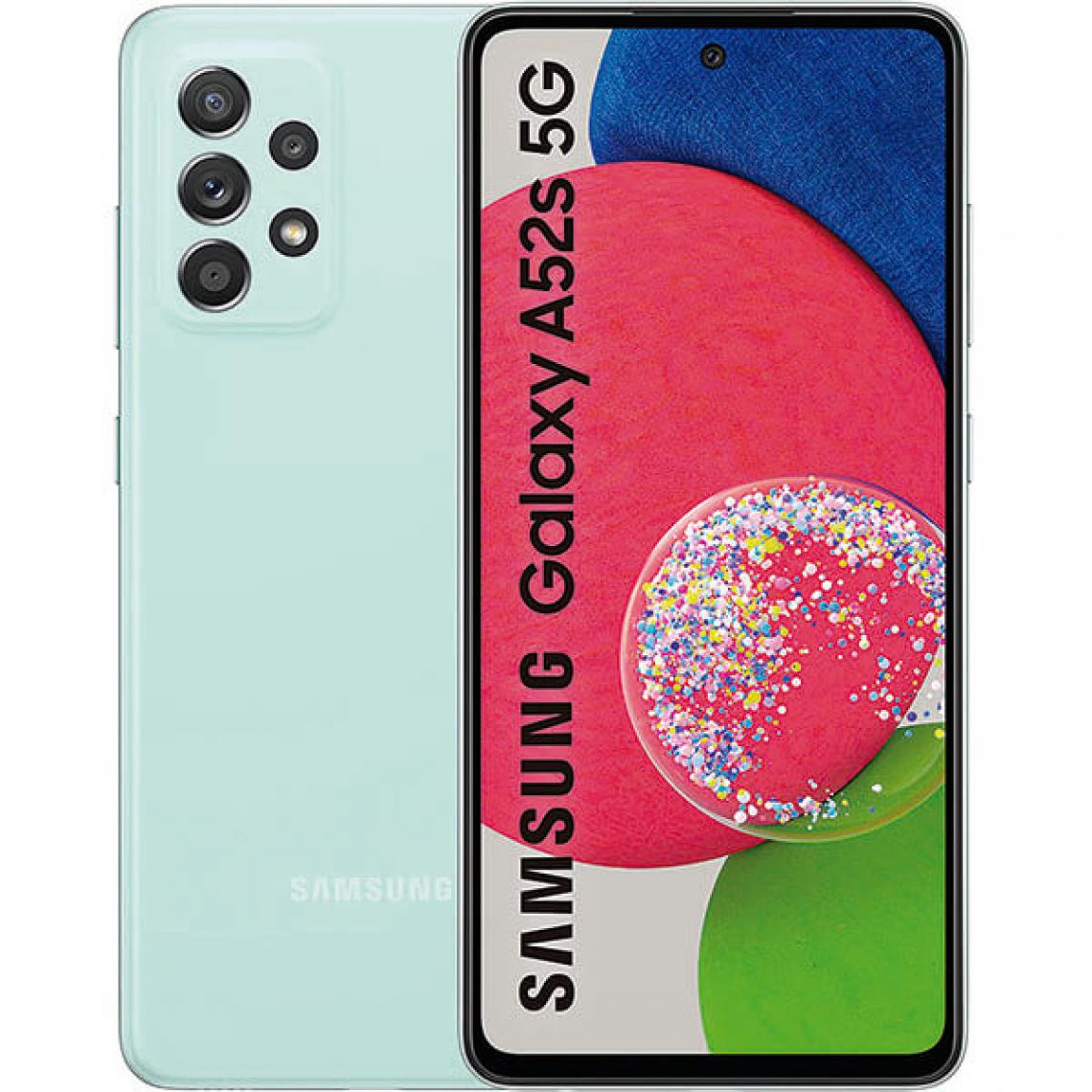 Samsung - Samsung Galaxy A52s 5G (Double Sim - 6.5'' - 128 Go, 6 Go RAM) Vert - Smartphone Android