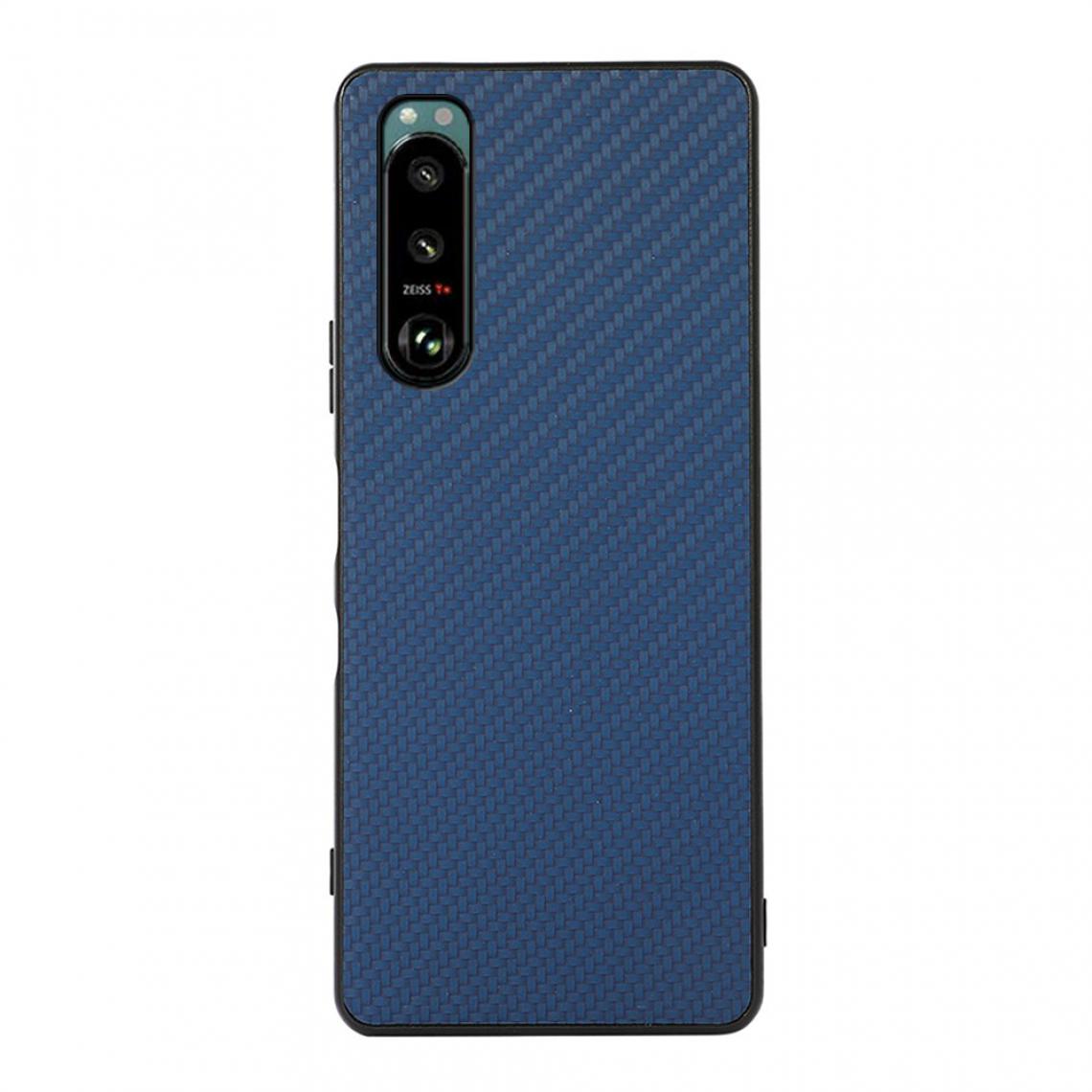 Other - Coque en TPU + PU Texture de fibre de carbone bleu pour votre Sony Xperia 5 III - Coque, étui smartphone