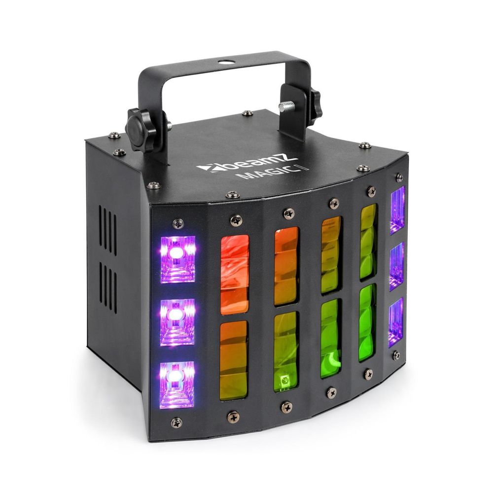 Beamz - Beamz Magic 1 Derby Stroboscope / Jeu de lumière UV - 9x LED couleur - 7 canaux DMX - Noir - Effets à LED