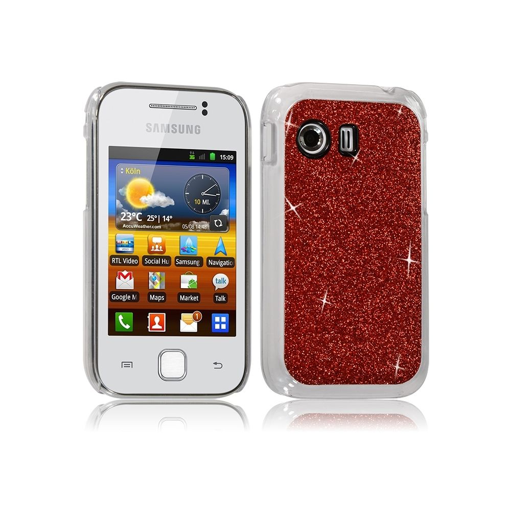 Karylax - Housse Etui Coque Rigide pour Samsung Galaxy Y Style Paillette Couleur Rouge - Autres accessoires smartphone