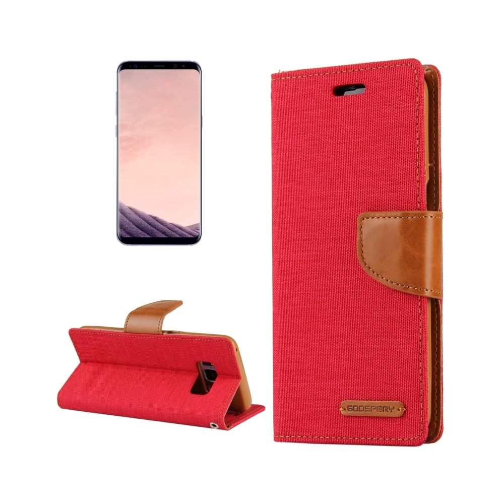 Wewoo - Housse Étui rouge pour Samsung Galaxy S8 + / G9550 toile horizontale flip en cuir avec fentes CANVAS DIARY cartes et porte-monnaie support - Coque, étui smartphone