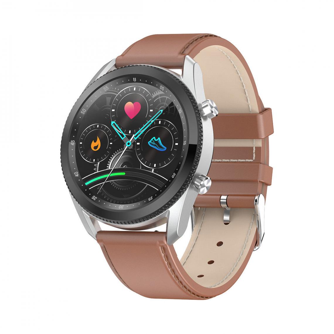 Chronotech Montres - Chronus Waterproof Smart Watch Full HD Touch Screen Sport Band with Multi Usage Heart Rate Detection(Brown) - Montre connectée