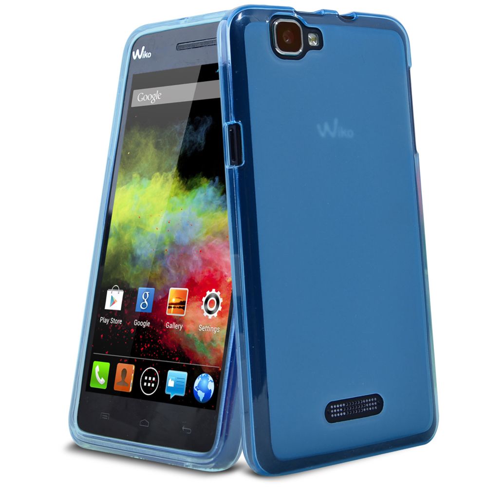 Caseink - Coque housse Wiko Rainbow Semi Rigide GEL Extra Fine mat/brillant Bleu Outremer - Coque, étui smartphone