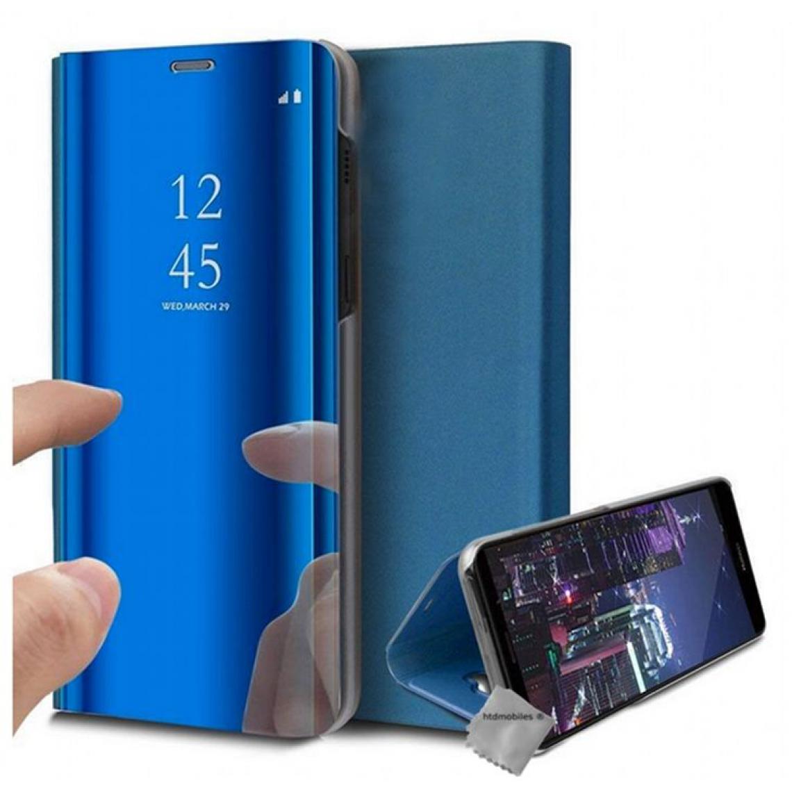 Htdmobiles - Housse etui coque portefeuille clear view pour Samsung Galaxy A52s 5G + film ecran - BLEU - Autres accessoires smartphone