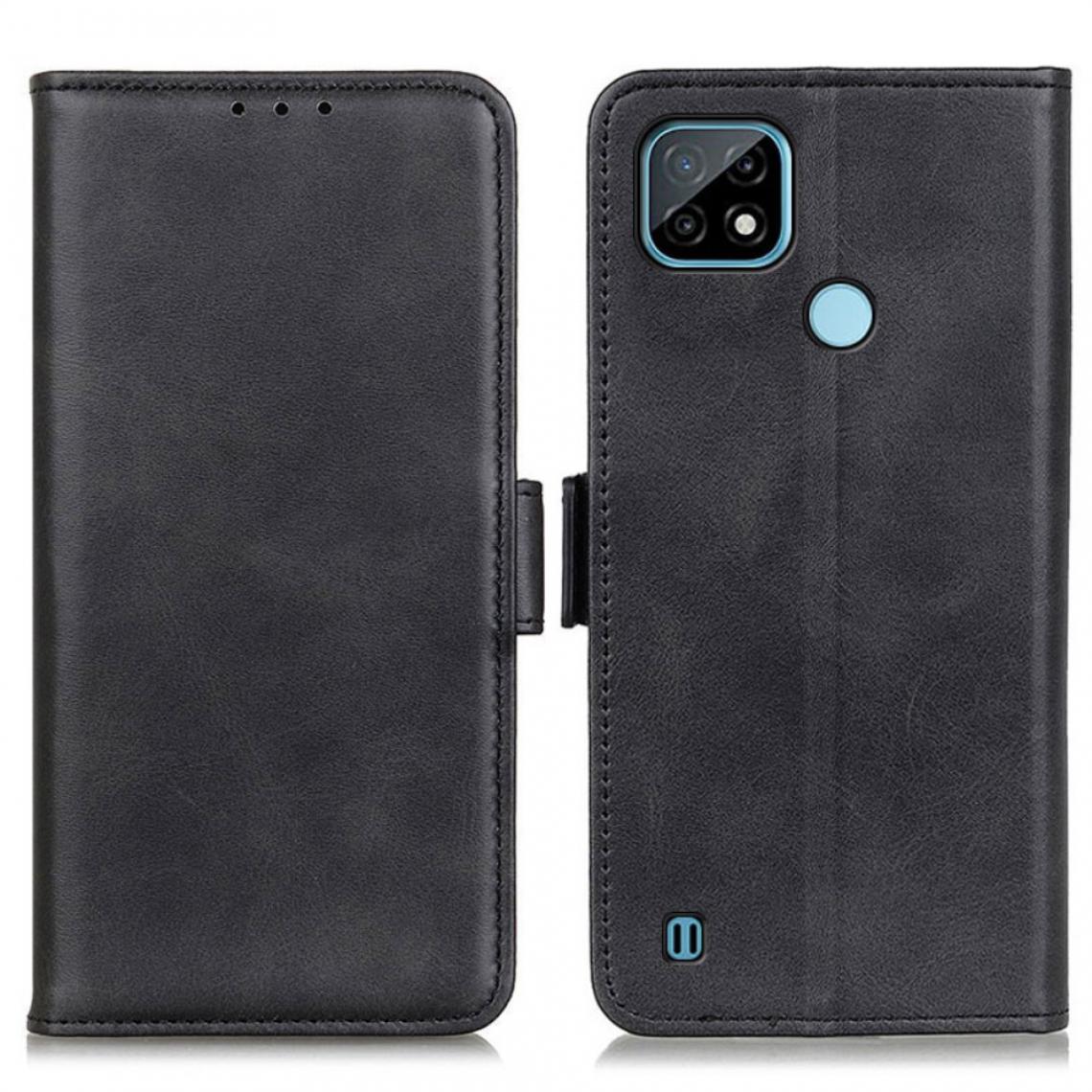 Other - Etui en PU Double fermoir magnétique avec support noir pour votre Realme C21 - Coque, étui smartphone